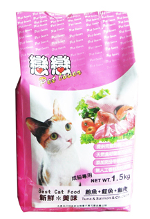 戀戀乾貓糧1.5kg-鮪魚+鮭魚+雞肉(成貓)