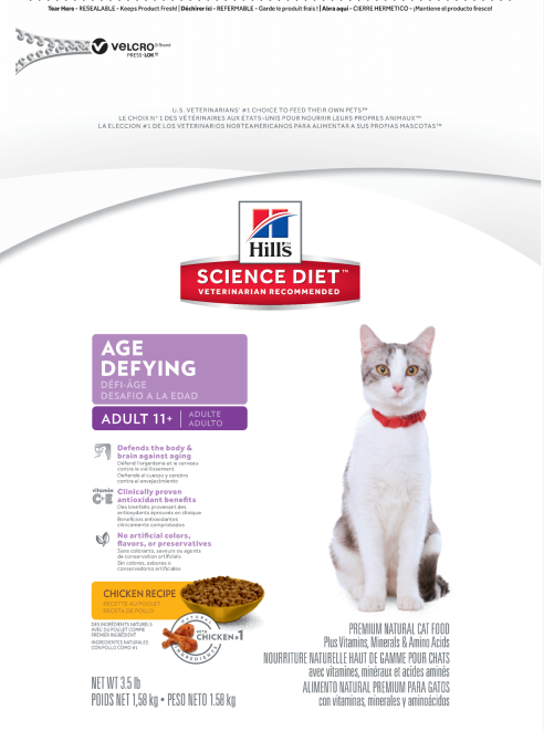 希爾思®寵物食品 11歲以上成貓 抗齡
Science Diet™ Adult 11+ Age Defying
