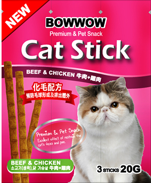 BOWWOW貓咪化毛點心-牛肉+雞肉