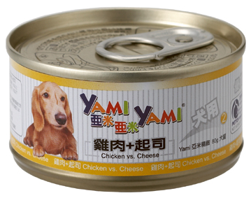 Yami亞米精緻犬罐 雞肉+起司 80g