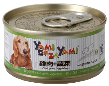 Yami亞米精緻犬罐 雞肉+蔬菜 80g