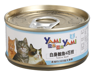 Yami亞米精緻貓罐 鮪魚+花枝 85g