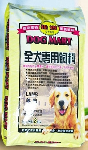 佳寶成型特級成犬營養飼料8kg (羊肉)
Dog Mart 8KG