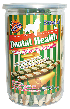 Bone Plus 葉綠黃金高鈣雙色潔牙軟笛酥-M
Bone Plus Dental Chewing Straw (Green & White)& (Brown & White)-S
