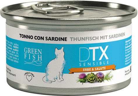 葛林菲低敏護肝主食貓罐(鮪魚+沙丁魚) 80g
GREENFISH DTX SENSIBLE CAT CANNED FOOD (TUNA&SARDINE)