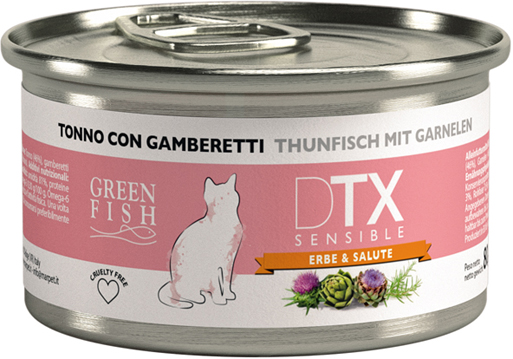 葛林菲低敏護肝主食貓罐(鮪魚+蝦) 80g
GREENFISH DTX SENSIBLE CAT CANNED FOOD