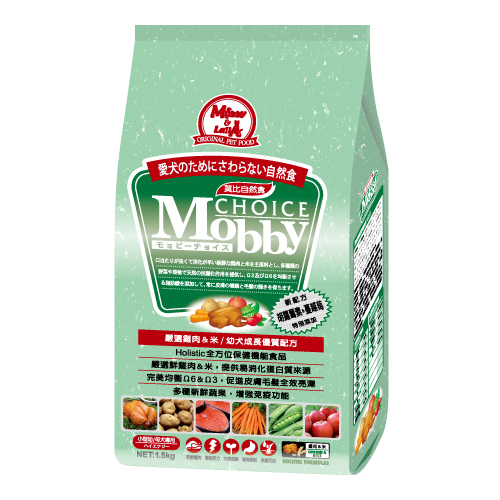 莫比自然食雞肉&米幼犬成長優質配方
Mobby Choice High Energy Chicken & Rice
