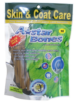 A ★star Bones空心六星棒(幫助皮膚保健及亮毛)-360g-M
A★star Bones Dental Hexagram Tube Star Stick (Shiny coat) -M
