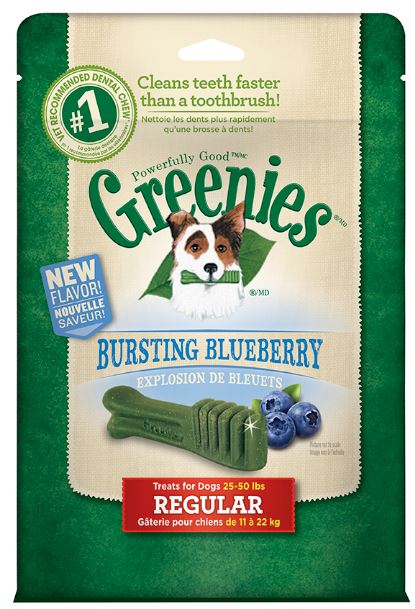 健綠潔牙骨 藍莓口味 11-22公斤專用12支裝/12oz*24
GREENIES® Blueberry Treat-Pak™-Regular 12 oz