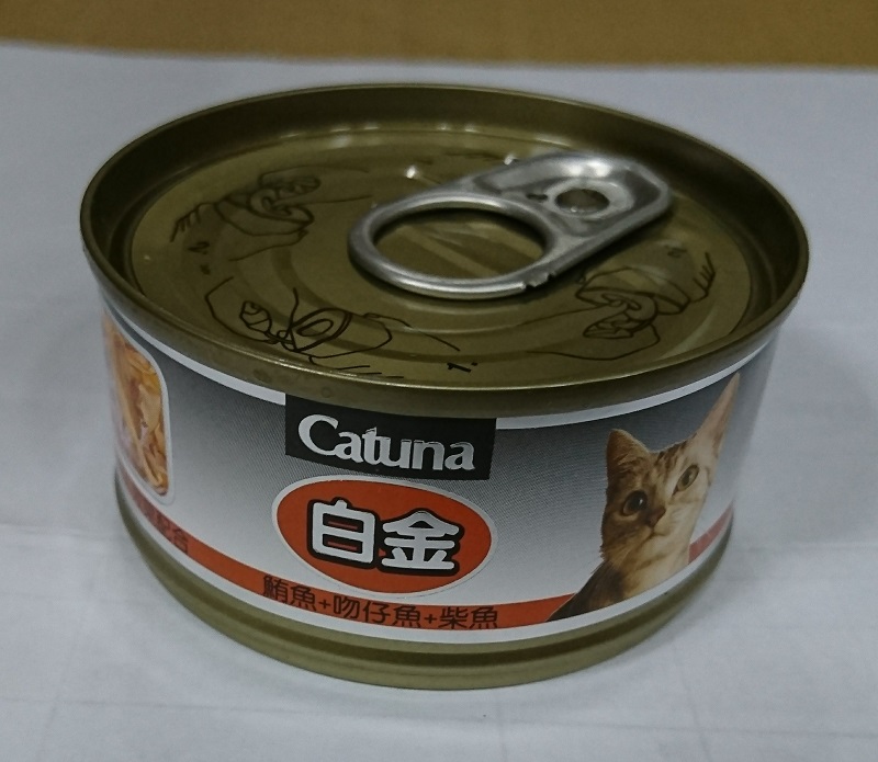 白金貓罐80克-鮪魚+吻仔魚+柴魚
cat can food