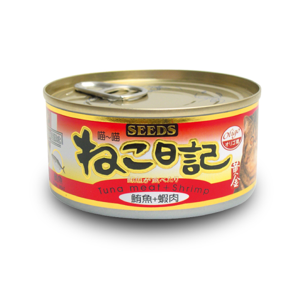 黃金喵喵日記營養綜合餐罐(鮪魚+蝦肉)
MIAO MIAO DAILY(Tuna meat+Shrimp)