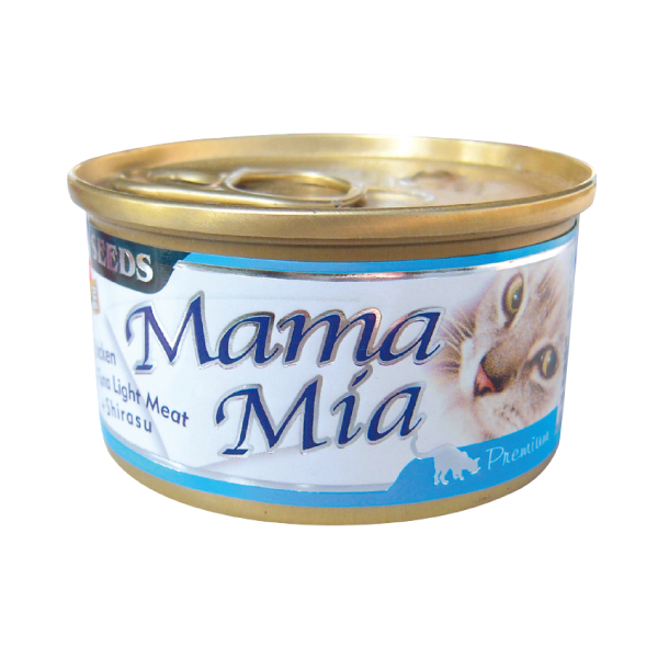 MamaMia貓餐罐(雞肉+白身鮪魚+吻仔魚)
MamaMia(Chicken+Tuna Light Meat+Shirasu)
