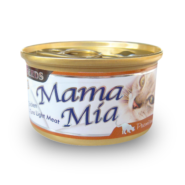 MamaMia貓餐罐(鮮嫩雞肉+白身鮪魚)
MamaMia(Chicken+Tuna Light Meat)