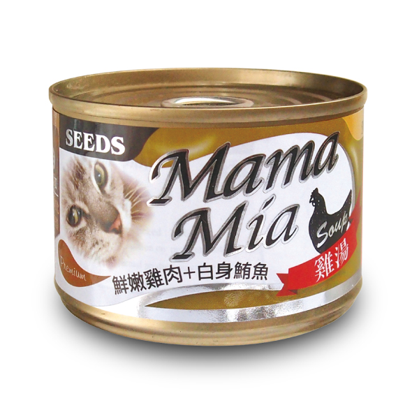 MamaMia機能愛貓雞湯餐罐(鮮嫩雞肉+白身鮪魚)
MamaMia(Chicken+Tuna Light Meat)