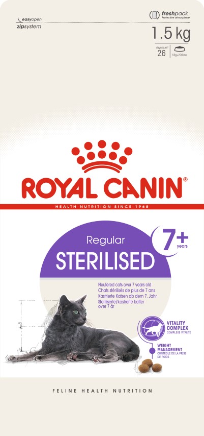 絕育熟齡貓(7歲以上)專用飼料 S36+7
Felin Sterilised +7
