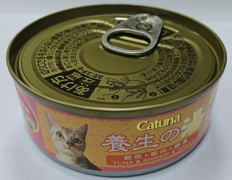 養生膳湯貓罐80克-鮪魚+蝦肉+膳湯
canned cat food