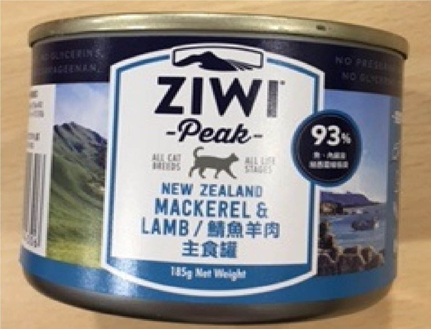 巔峰93%鮮肉貓罐頭-鯖魚&羊肉
ZiwiPeak Daily Cat Cuisine Mackerel & Lamb 185g Canned Petfood