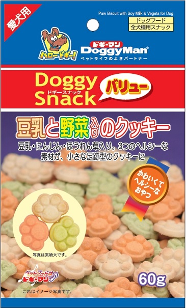 犬用豆乳野菜消臭餅乾 60g
Soybean Milk & Vegetable Cookie