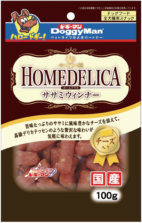 犬用家庭料理雞肉起司香腸 100g
Homedelica Sasami Wiener with Cheese