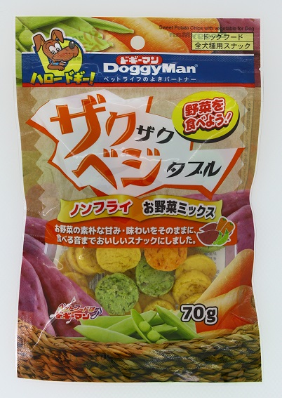 犬用天然香脆野菜片 70g
Mix Vegetables Chips