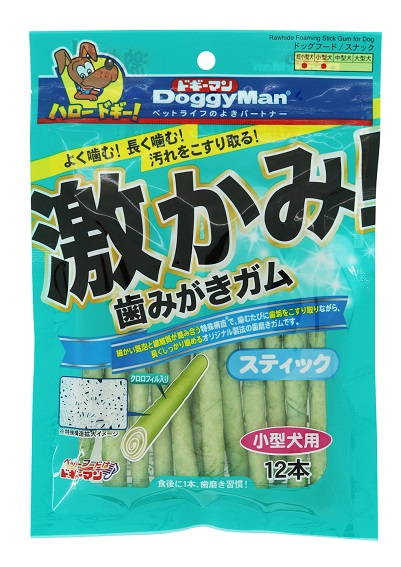 犬用葉綠素潔牙軟皮骨12入-棒型S 60g
Dental Chewing Stick Gum for Small Dog 12Pcs