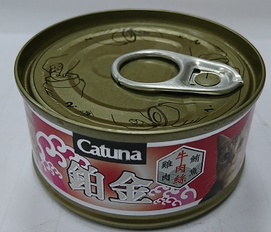 鉑金貓罐80克-雞肉+鮪魚+牛肉絲
canned cat food