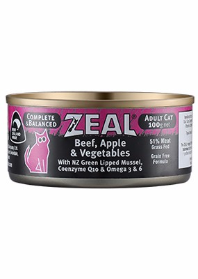 岦歐 無榖牛肉蘋果(貓)主食餐罐
ZEAL Grain Free Beef, Apple & Vegetables Cat Food