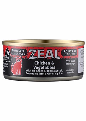 岦歐 無榖雞肉蔬菜(成貓)主食餐罐
ZEAL Grain Free Chicken&Vegetables Adult Cat Food