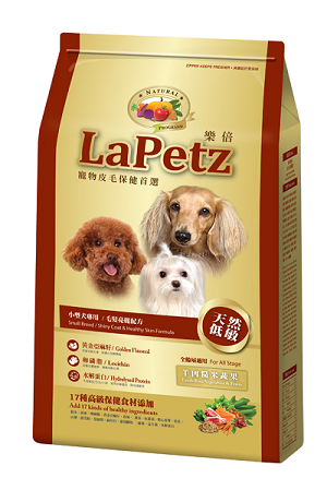 樂倍寵物食品小型犬毛髮亮麗配方
Lapetz Pet Food Small Breed Shiny Coat & Healthy Skin Formula