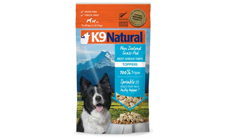 紐西蘭K9 Natural 生食美味營養佐餐　 冷凍乾燥鮮草牛肚
K9 Natural Topper - BEEF GREEN TRIPE 75g