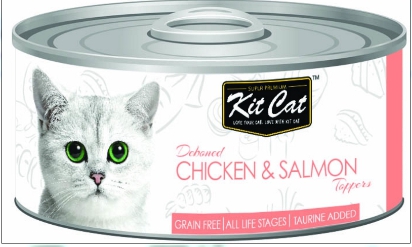 Kitcat貓罐-雞肉.鮭魚
Kit Cat 80g - Deboned Chicken & Salmon Toppers