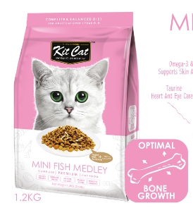 KitCat 挑嘴貓獨享(小魚乾配方)
KIT CAT Premium Cat Food 1.2KG - MINI FISH MEDLEY