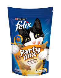 Felix Party Mix貓脆餅 海陸三重奏風味(鮪魚,雞肉,鰹魚)
FELIX Party Mix Classic Mix 60 g