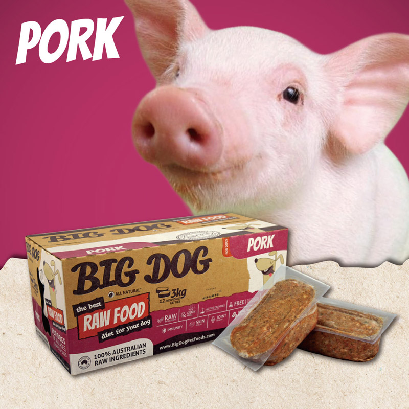 巴夫犬用生食肉餅豬肉口味
BIG DOG RAW FOOD PORK