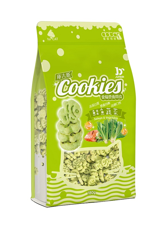 庫吉斯-蔬菜風味貓用魚形餅 180G
Cookies-Salmon&Vegetable