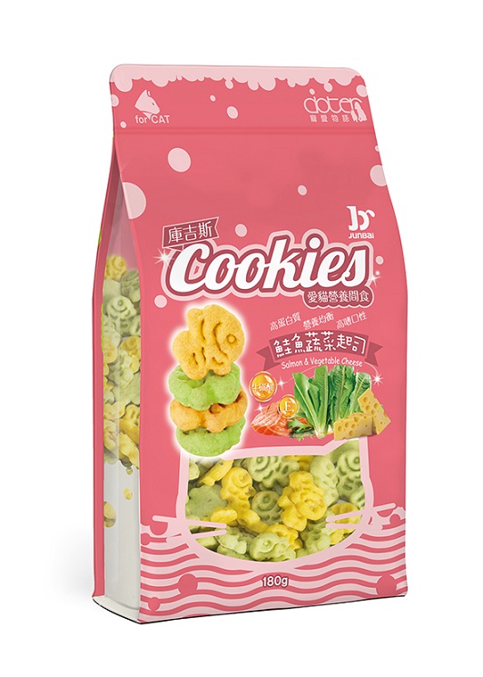 庫吉斯-起司+蔬菜風味貓用魚形餅 180G
Cookies-Salmon&Vegetable Cheese