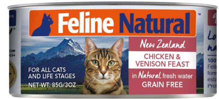 紐西蘭K9 Feline Natural 鮮燉生肉主食罐 無穀雞+鹿 85g
Feline Natural - Chicken & Venison - Canned - 85g