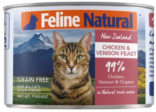 紐西蘭K9 Feline Natural 鮮燉生肉主食罐 無穀雞+鹿 170g
Feline Natural - Chicken & Venison - Canned - 170g