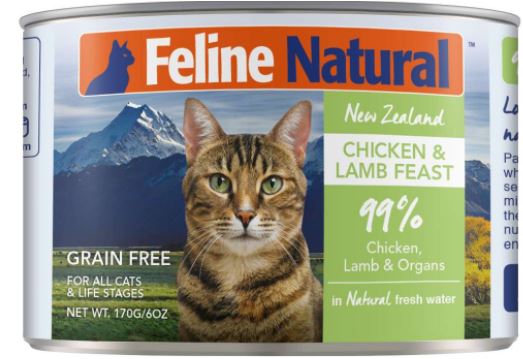 紐西蘭K9 Feline Natural 鮮燉生肉主食罐-無穀雞+羊 170g
Feline Natural - Chicken & Lamb - Canned - 170g