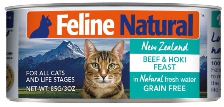 紐西蘭K9 Feline Natural 鮮燉生肉主食罐-無穀牛肉鱈魚 85g
Feline Natural - Beef & Hoki - Canned - 85g