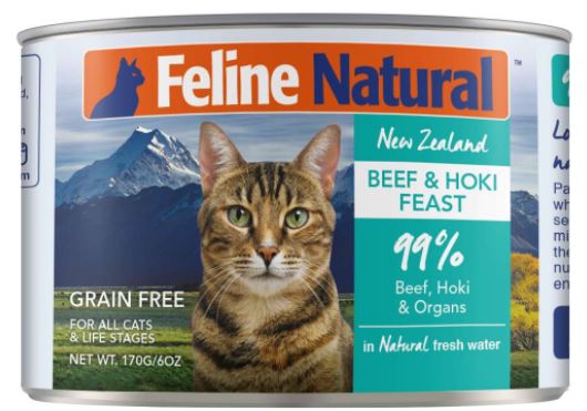 紐西蘭K9 Feline Natural 鮮燉生肉主食罐-無穀牛肉鱈魚 170g
Feline Natural - Beef & Hoki - Canned - 170g