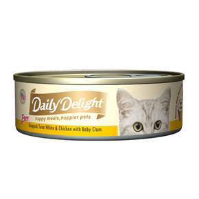 爵士貓吧主食罐 鰹魚白肉+雞肉+蛤蜊
Daily Delight