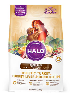 HALO® 嘿囉TM 成犬燉食(無穀低脂) 新鮮火雞肉燉鴨肉+鷹嘴豆
Halo® Adult Dog - Holistic Healthy Weight Grain Free Turkey, Turkey Liver & Duck Recipe