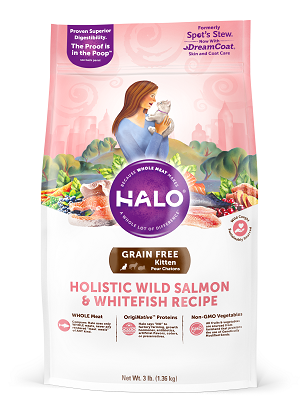 HALO® 嘿囉TM 幼貓燉食 野生鮭魚燉豌豆+鷹嘴豆
Halo® Kitten Recipe - Holistic Grain Free Wild Salmon & Whitefish Recipe