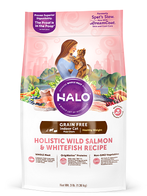 HALO® 嘿囉TM 成貓燉食(無穀低脂) 野生鮭魚燉豌豆+鷹嘴豆
Halo® Indoor Cat - Holistic Healthy Weight Grain Free Wild Salmon & Whitefish Recipe