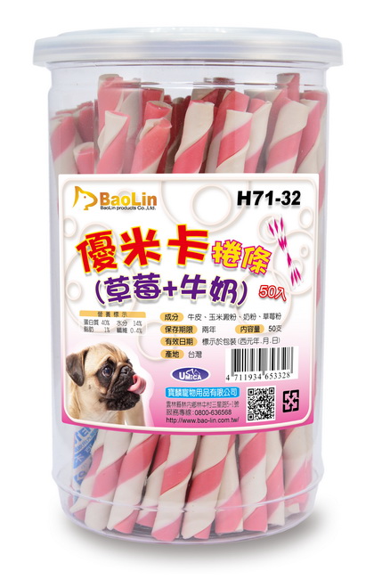 優米卡捲條(草莓+牛奶)50入 (H71-32)
dental bones