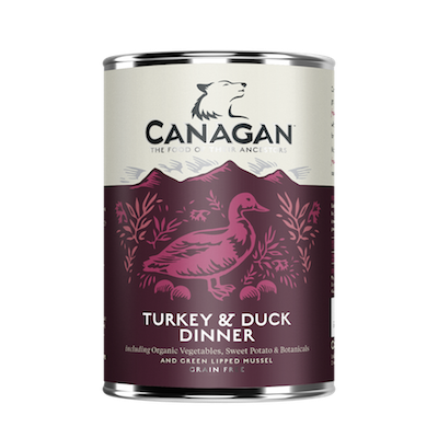 卡納根火雞鴨肉晚宴燉罐(犬用)
CANAGAN TURKEY & DUCK DINNER Dog Can