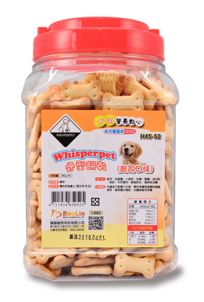 Whisperpet餅乾(起司口味)380g (H45-52)
dog cookies
