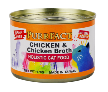 波菲特貓用主食罐(無加膠) 【雞肉．蔓越莓配方】
PURRFACT CHICKEN&Chicken Broth Holistic Cat Food