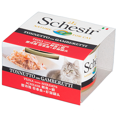 Schesir鮮時貓罐 【鮪魚+蝦】85g
Schesir Tuna with Prawns - Cat Can